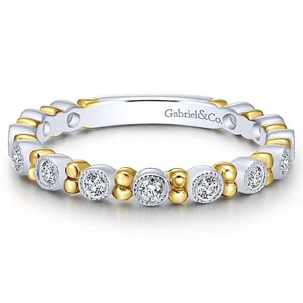Gabriel & Co. Stackable 14K white and yellow gold Ring SVS Fine Jewelry Oceanside, NY