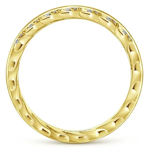 Gabriel & Co. Stackable Collection Yellow Gold & Diamond Ring Image 2 SVS Fine Jewelry Oceanside, NY