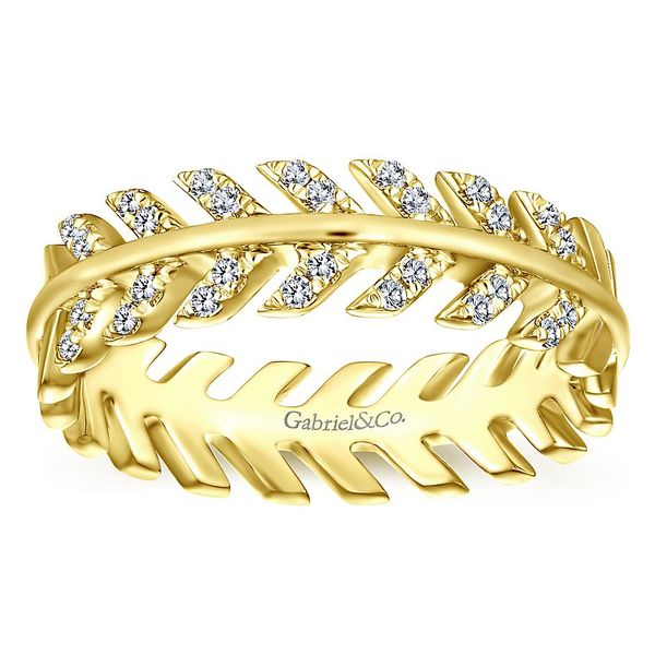 Gabriel & Co. Stackable Collection Yellow Gold & Diamond Ring Image 4 SVS Fine Jewelry Oceanside, NY