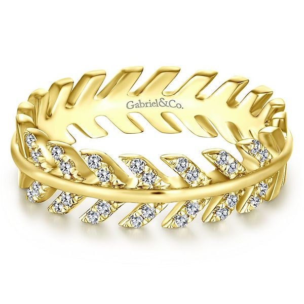 Gabriel & Co. Stackable Collection Yellow Gold & Diamond Ring SVS Fine Jewelry Oceanside, NY