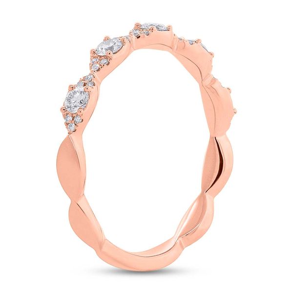 Shy Creation Rose Gold And Diamond Stackable Ring Image 3 SVS Fine Jewelry Oceanside, NY