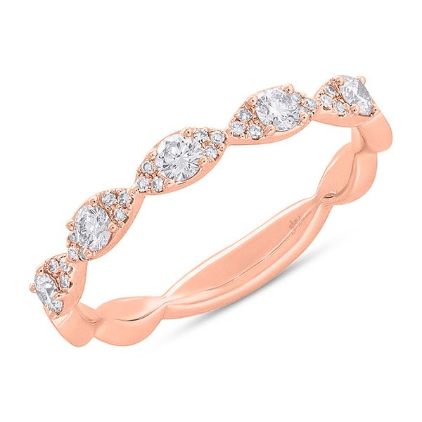 Shy Creation Rose Gold And Diamond Stackable Ring SVS Fine Jewelry Oceanside, NY