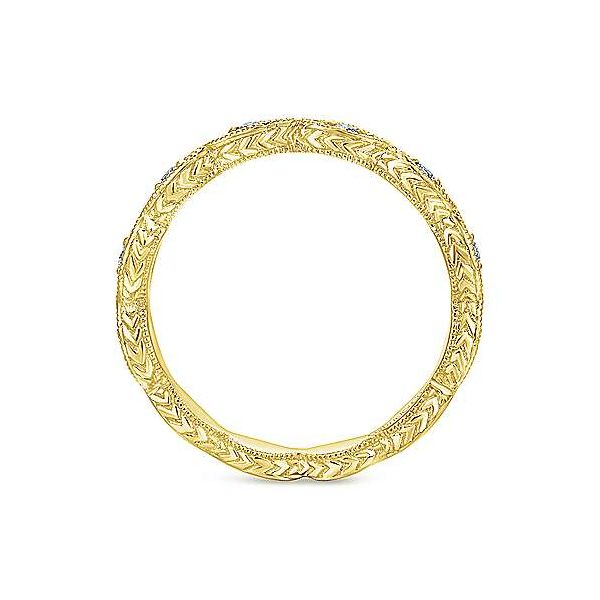 Gabriel & Co. Stackable 14K Yellow Gold Diamond Ring Image 2 SVS Fine Jewelry Oceanside, NY