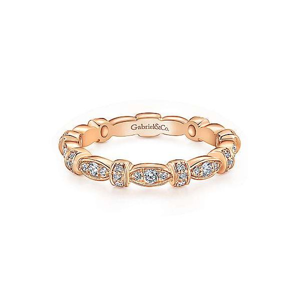 Gabriel & Co. Stackable 14K Rose Gold Diamond Ring SVS Fine Jewelry Oceanside, NY