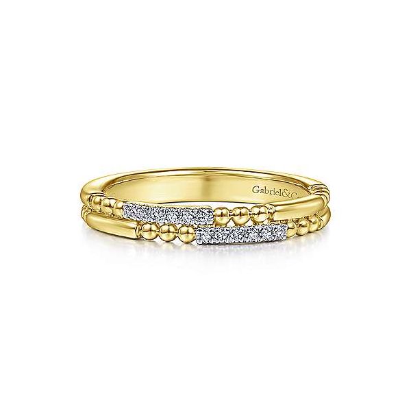 Gabriel & Co. Stackable 14K Yellow Gold Diamond Ring SVS Fine Jewelry Oceanside, NY
