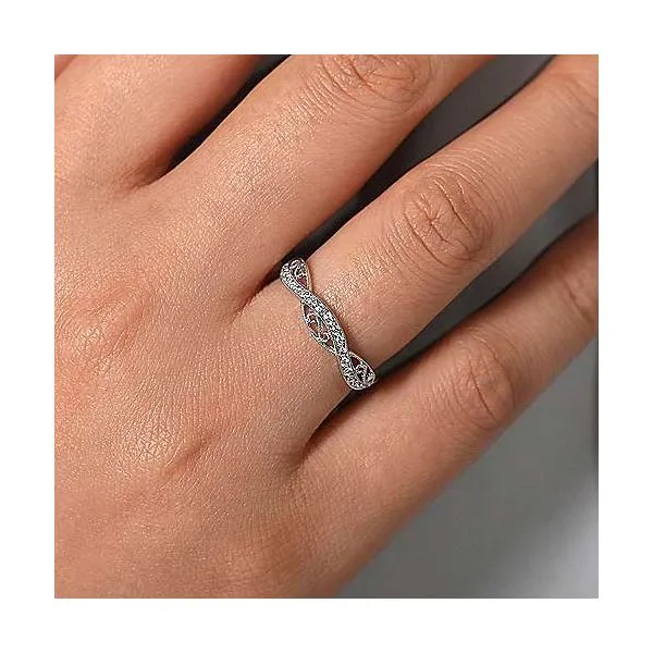 Gabriel & Co. Stackable 14K White Gold Diamond Ring Image 3 SVS Fine Jewelry Oceanside, NY