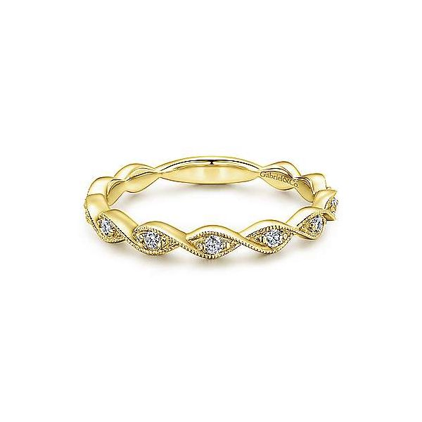 Gabriel & Co. Stackable 14K Yelllow Gold Diamond Ring SVS Fine Jewelry Oceanside, NY