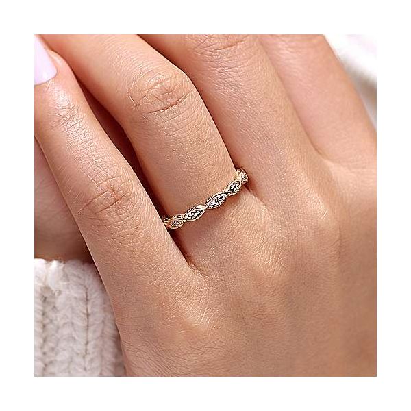 Gabriel & Co. Stackable 14K Yellow Gold Diamond Ring Image 3 SVS Fine Jewelry Oceanside, NY