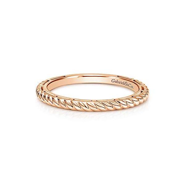 Gabriel & Co. Stackable 14K Rose Gold Twisted Rope Ring SVS Fine Jewelry Oceanside, NY