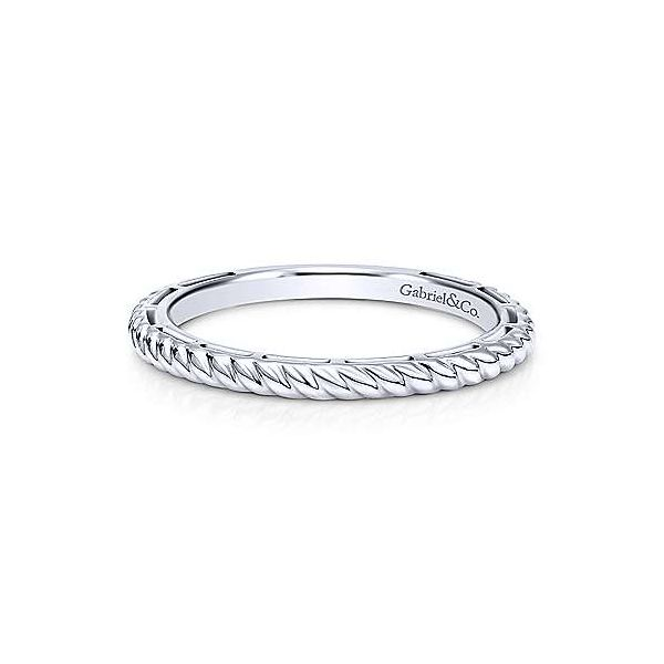 Gabriel & Co. Stackable 14K White Gold Twisted Rope Ring SVS Fine Jewelry Oceanside, NY