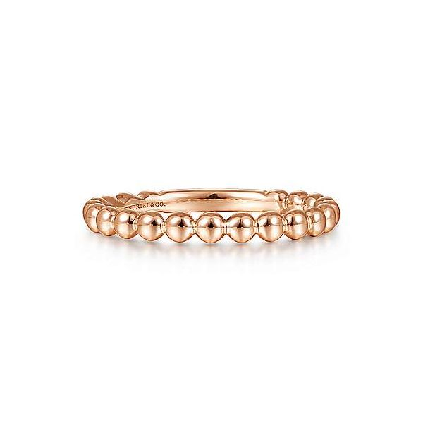 Gabriel & Co. Stackable 14K Rose Gold Beaded Band SVS Fine Jewelry Oceanside, NY