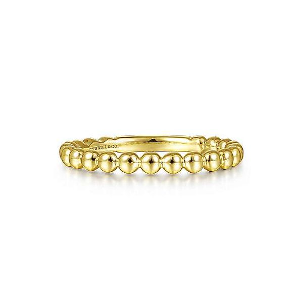 Gabriel & Co. Stackable 14K Yellow Gold Beaded Band SVS Fine Jewelry Oceanside, NY