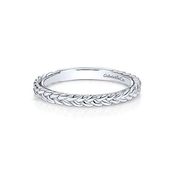 Gabriel & Co. Stackable 14K White Gold Braided Ring SVS Fine Jewelry Oceanside, NY