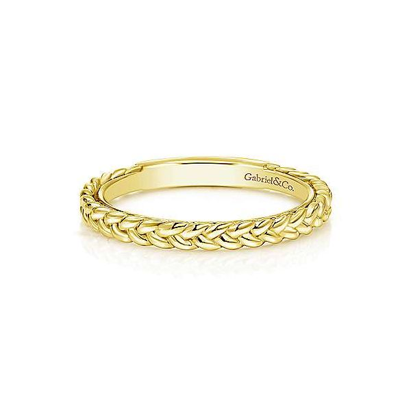 Gabriel & Co. Stackable 14K Yellow Gold Braided Ring SVS Fine Jewelry Oceanside, NY