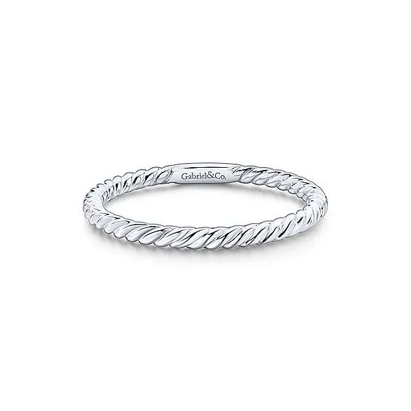 Gabriel & Co. Stackable 14K White Gold Twisted Rope Ring SVS Fine Jewelry Oceanside, NY