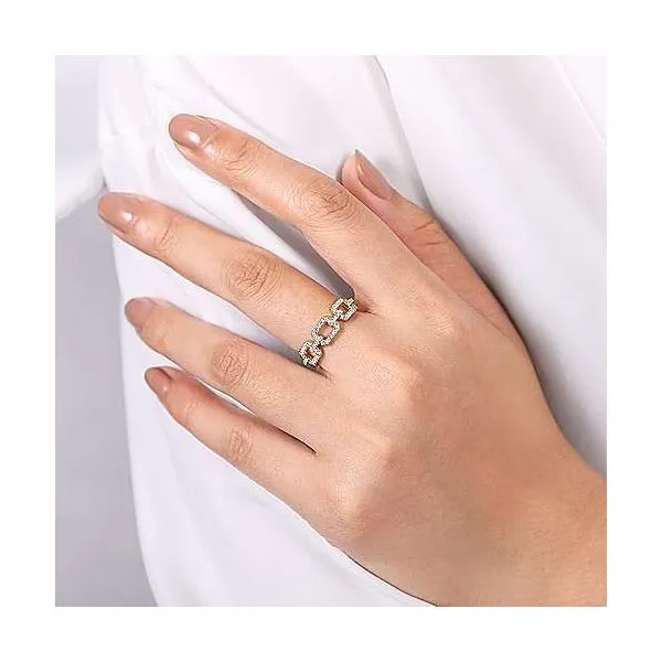 Gabriel & Co. Stackable 14K Yellow Gold Chain Link Ring Image 2 SVS Fine Jewelry Oceanside, NY