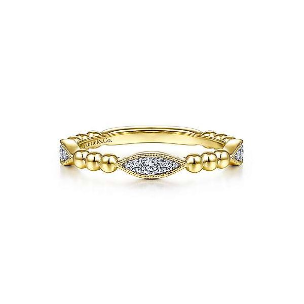 Gabriel & Co. Stackable 14K Yellow Gold Diamond Ring SVS Fine Jewelry Oceanside, NY