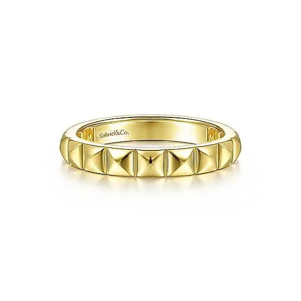 Gabriel & Co. Stackable 14K Yellow Gold Pyramid Ring SVS Fine Jewelry Oceanside, NY