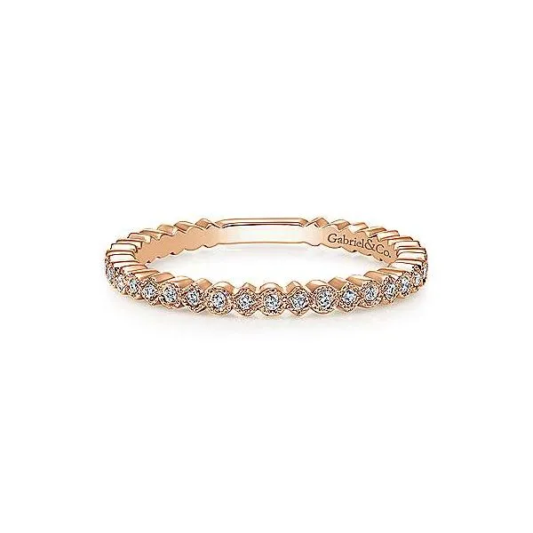 Gabriel & Co. Stackable 14K Rose Gold Diamond Ring SVS Fine Jewelry Oceanside, NY