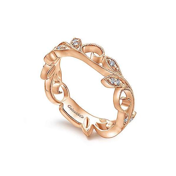 Gabriel & Co. Stackable 14K Rose Gold Diamond Ring Image 2 SVS Fine Jewelry Oceanside, NY