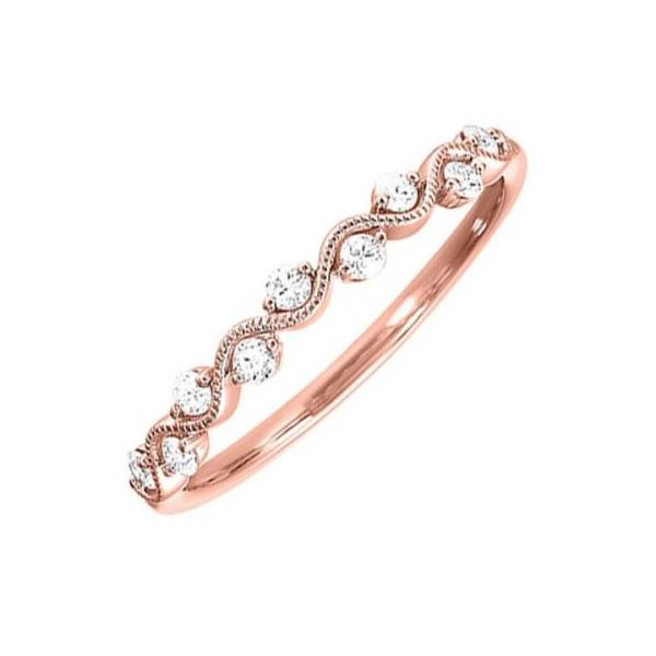 Rose Gold Diamond Wave Stackable Ring SVS Fine Jewelry Oceanside, NY