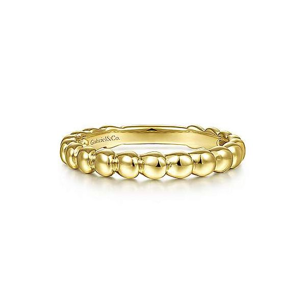 Gabriel & Co. Bujukan Yellow Gold Bead Ring, Size 6.5 SVS Fine Jewelry Oceanside, NY