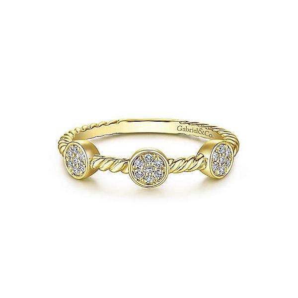 Gabriel & Co. Stackable Yellow Gold Diamond Ring SVS Fine Jewelry Oceanside, NY