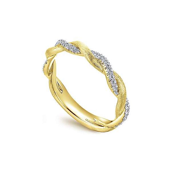 Gabriel & Co. Stackable Yellow Gold Diamond Ring Image 2 SVS Fine Jewelry Oceanside, NY