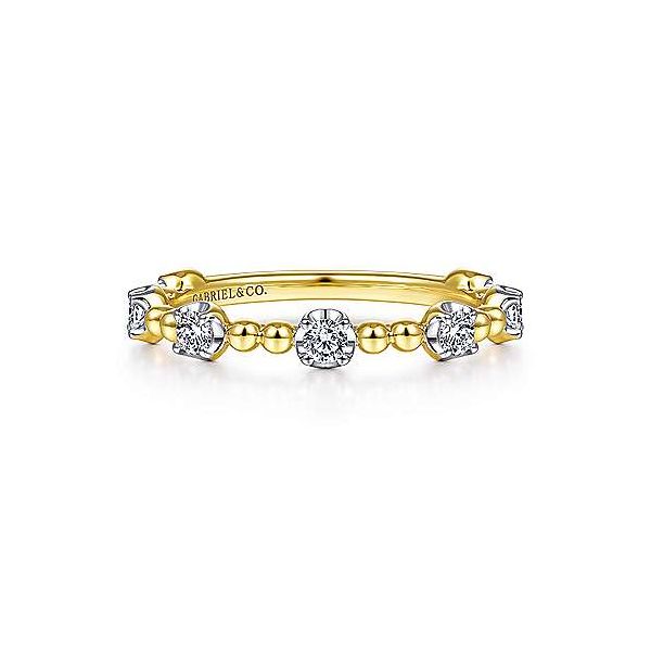 Gabriel & Co. Stackable Yellow Gold Diamond Ring SVS Fine Jewelry Oceanside, NY