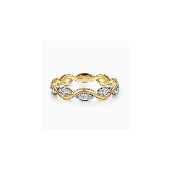 Gabriel & Co. Contemporary Yellow Gold Diamond Ring SVS Fine Jewelry Oceanside, NY
