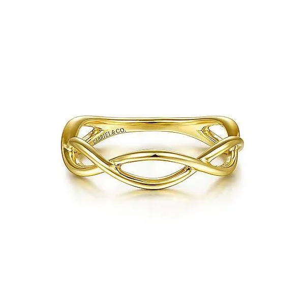 Gabriel & Co. Stackable Yellow Gold Plain Twisted Ring SVS Fine Jewelry Oceanside, NY