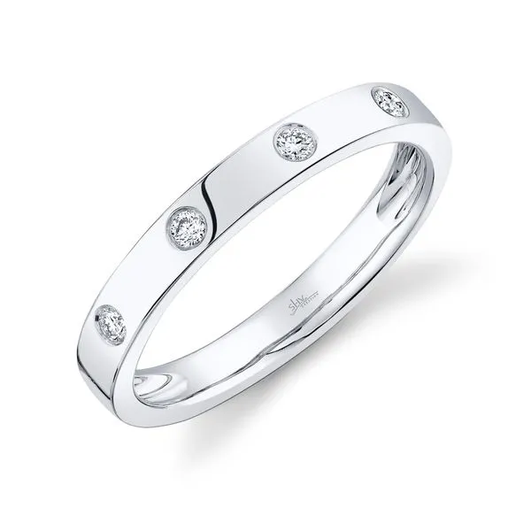 Shy Creation White Gold Band, 0.07Cttw, Size 7 SVS Fine Jewelry Oceanside, NY