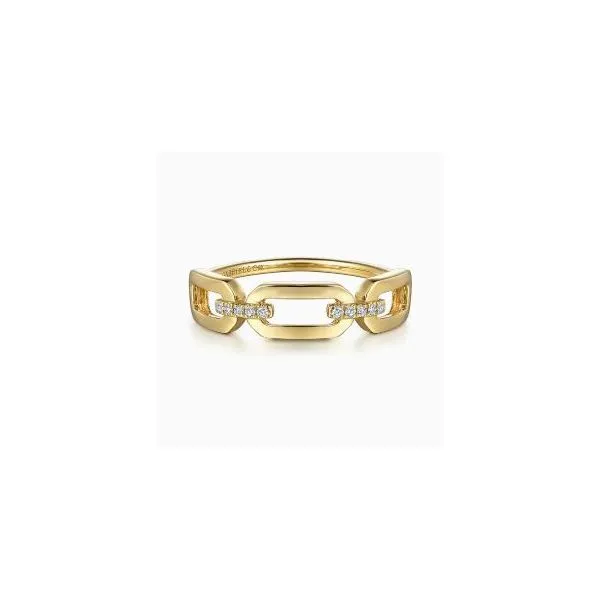 Gabriel & Co. Contemporary Yellow Gold Diamond Ring SVS Fine Jewelry Oceanside, NY