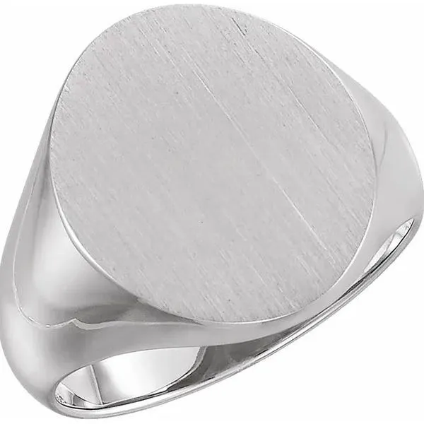 Men's Sterling Silver Oval Signet Ring, Size 10.5 SVS Fine Jewelry Oceanside, NY