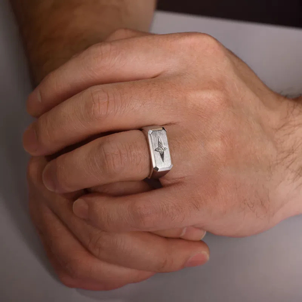 Gabriel Contemporary Men's Sterling Silver North Star Ring Image 5 SVS Fine Jewelry Oceanside, NY