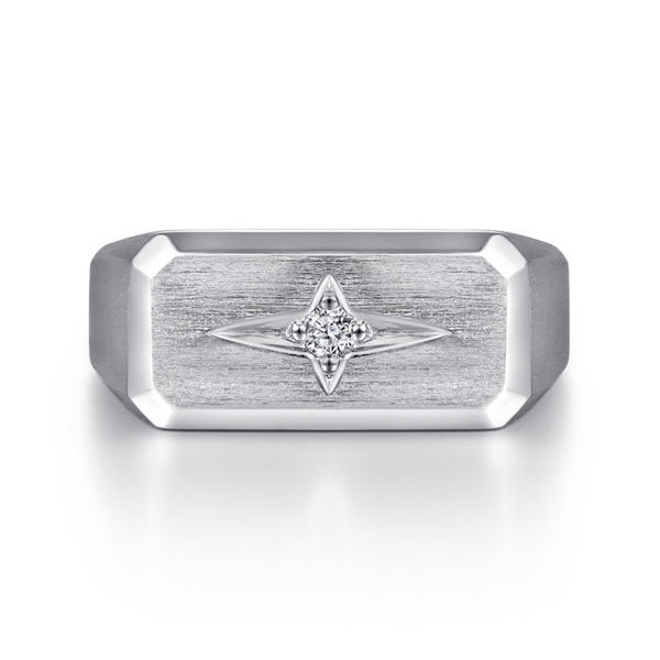 Gabriel Contemporary Men's Sterling Silver North Star Ring SVS Fine Jewelry Oceanside, NY