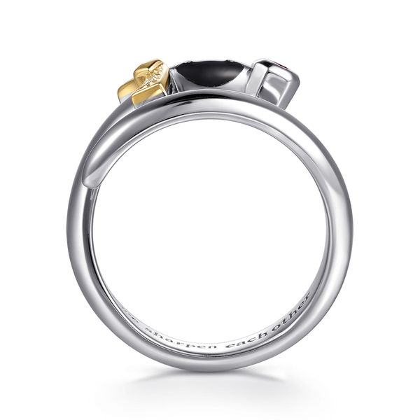 Gabriel & Co. Forged In Love Yellow Gold & Silver Ring Image 2 SVS Fine Jewelry Oceanside, NY