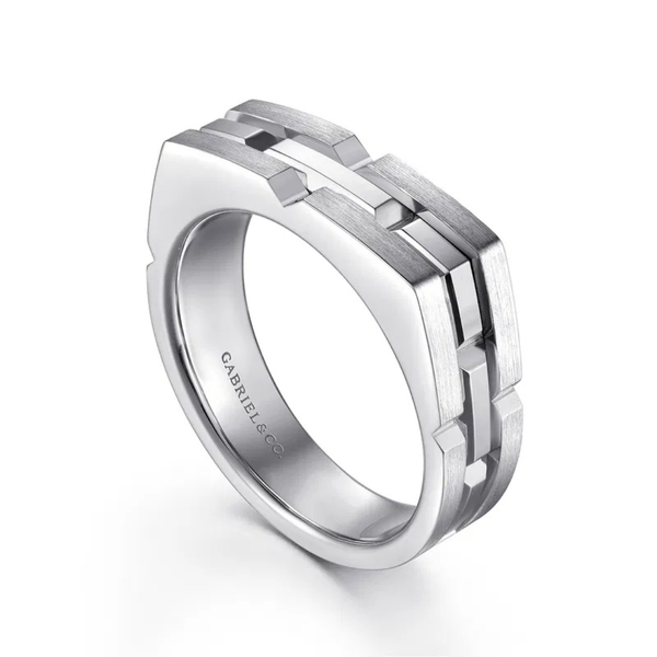 Gabriel Geo Men's Sterling Silver Geometric Ring Image 3 SVS Fine Jewelry Oceanside, NY
