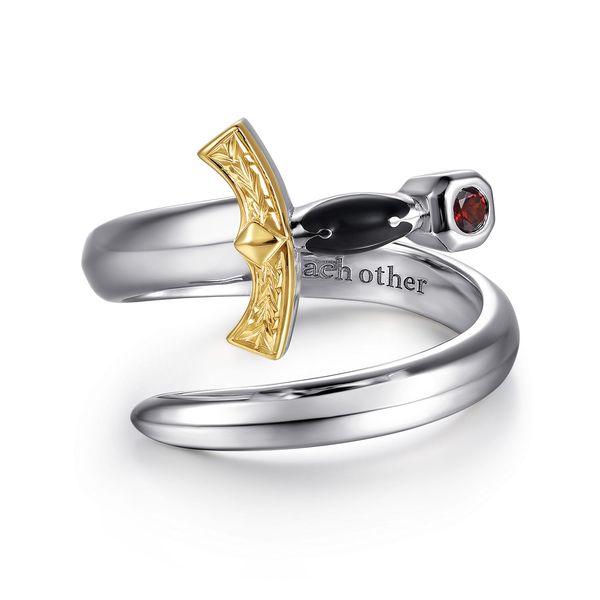 Gabriel & Co. Forged In Love Yellow Gold & Silver Ring SVS Fine Jewelry Oceanside, NY