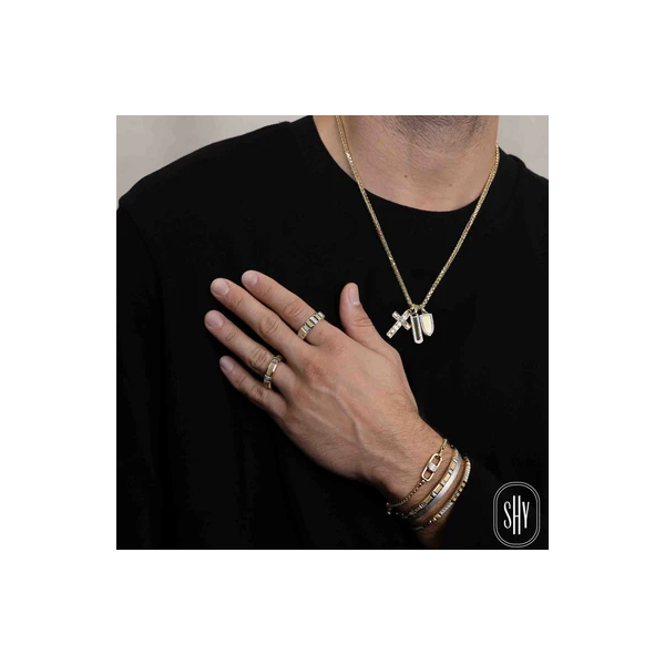 Shy Creation Men's Yellow Gold & Diamond Ring Image 2 SVS Fine Jewelry Oceanside, NY