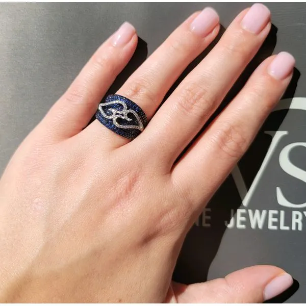White Gold, Sapphire, & Diamond Ring, Size 6.5 similar item image