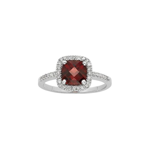 White Gold, Diamond, & Garnet Ring SVS Fine Jewelry Oceanside, NY