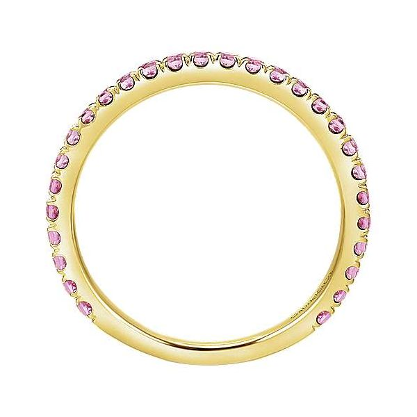 Gabriel & Co. Yellow Gold Pink Sapphire Ring Image 2 SVS Fine Jewelry Oceanside, NY