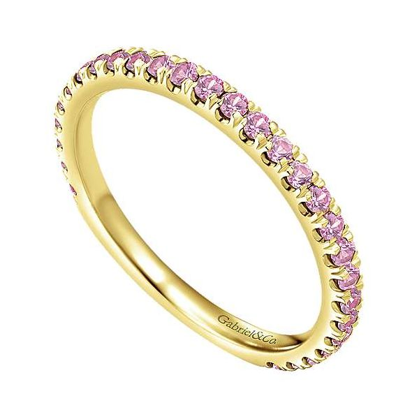 Gabriel & Co. Yellow Gold Pink Sapphire Ring Image 3 SVS Fine Jewelry Oceanside, NY