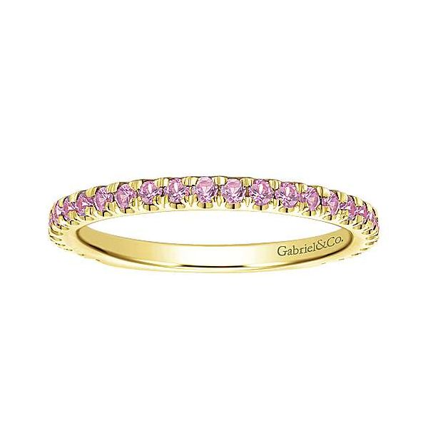 Gabriel & Co. Yellow Gold Pink Sapphire Ring Image 4 SVS Fine Jewelry Oceanside, NY