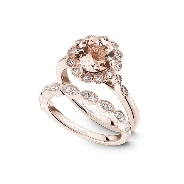 Noam Carver Rose Gold, Morganite, and Diamond Ring Size 6.5 Image 4 SVS Fine Jewelry Oceanside, NY