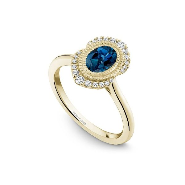 Noam Carver Yellow Gold, London Blue Topaz and Diamond Ring Image 3 SVS Fine Jewelry Oceanside, NY