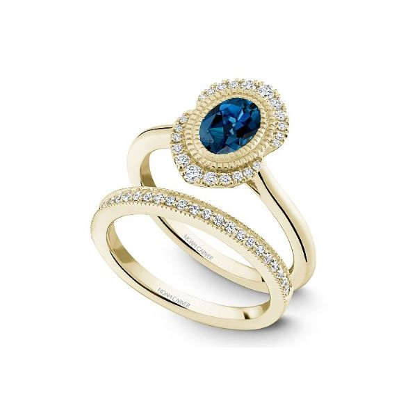Noam Carver Yellow Gold, London Blue Topaz and Diamond Ring Image 4 SVS Fine Jewelry Oceanside, NY