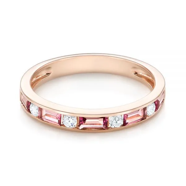 14K Rose Gold, Diamond, and Pink Tourmaline Ring SVS Fine Jewelry Oceanside, NY