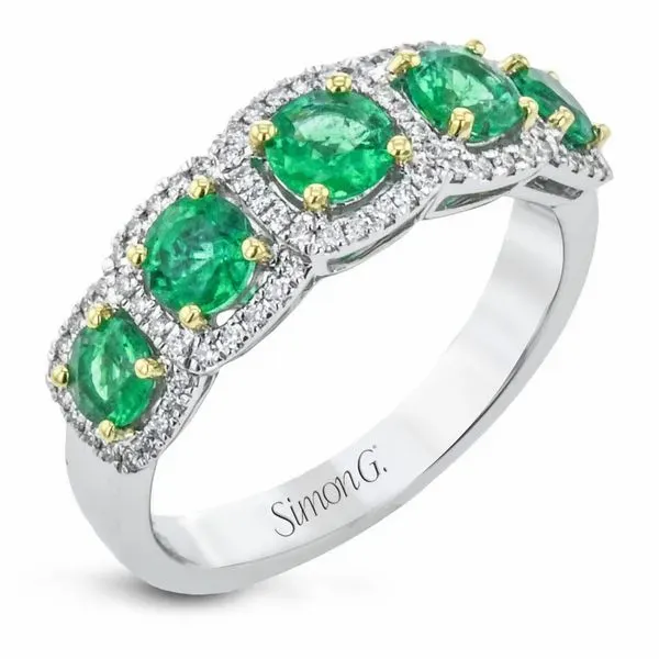 Simon G. White & Yellow Gold, Diamond, And Emerald Ring SVS Fine Jewelry Oceanside, NY